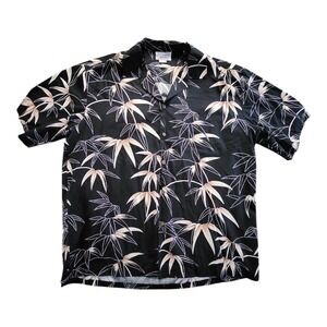 Pacific Legend Apparel‎  Men's Black Leaves Hawaiian Shirt  USA Size XL Cotton